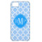 Quatrefoil Light Blue and White Pattern Monogram