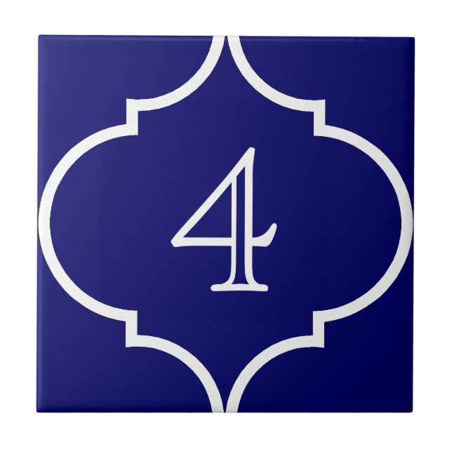 quatrefoil Moroccan number tile (Front)