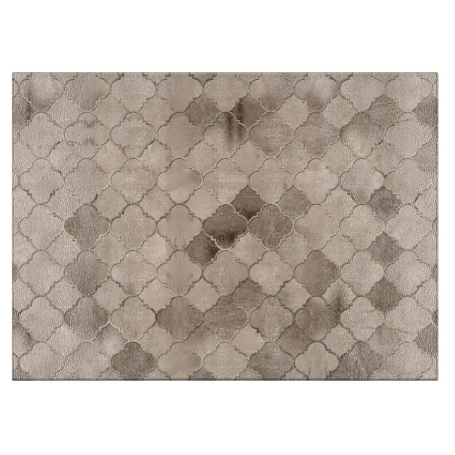 Quatrefoil Moroccan Pattern Pastel  Mineral Quartz Cutting Board (Front)