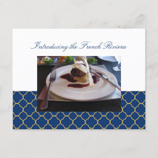 Quatrefoil navy clover business event invitation postcard