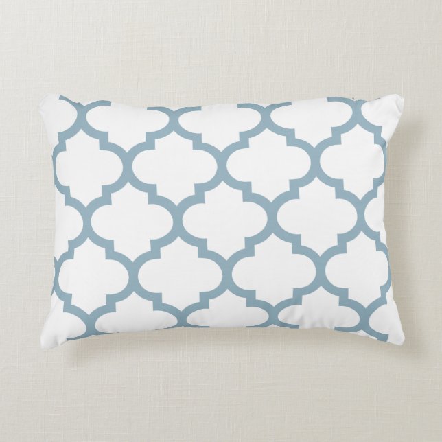 Quatrefoil Ogee Accent Pillow - Aquamarine Blue (Front)