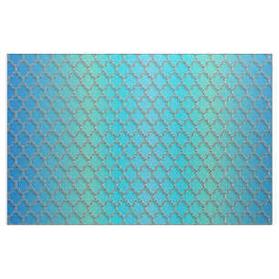 Quatrefoil Ombre Blue Fabric