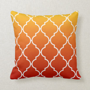 Quatrefoil Ombre Geometric   sunset Cushion