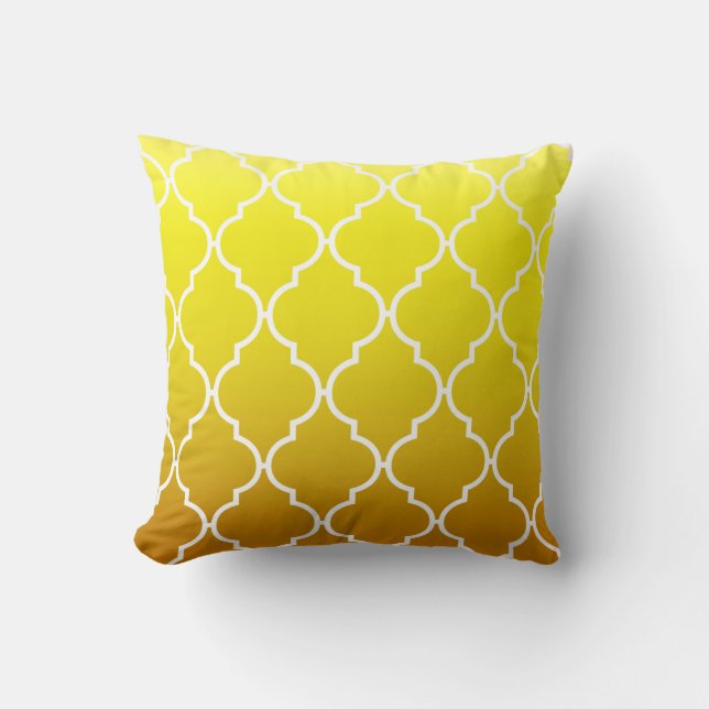 Quatrefoil Ombre Geometric | yellow Cushion (Front)