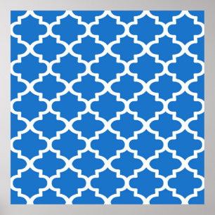 Quatrefoil Pattern In Classic Blue Poster