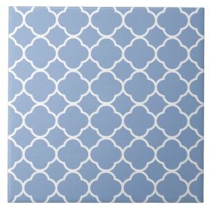 Quatrefoil Pattern Light Blue Tile
