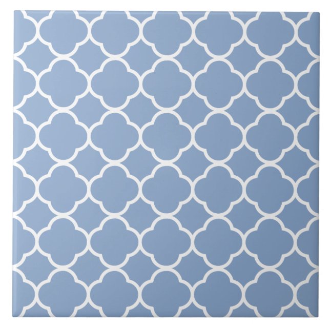 Quatrefoil Pattern Light Blue Tile (Front)