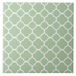 Quatrefoil Pattern Mint Green Tile