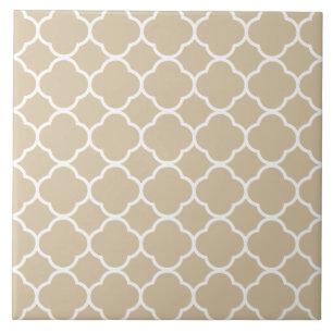 Quatrefoil Pattern Neutral Beige Tile