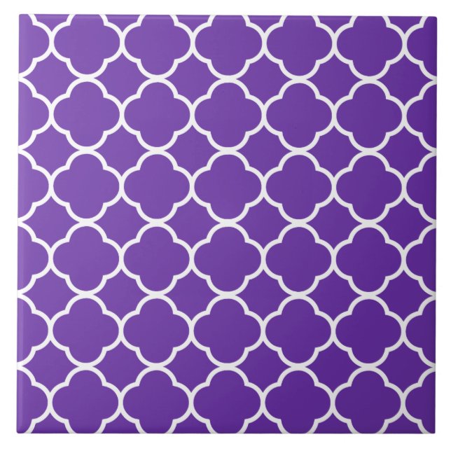 Quatrefoil Pattern Purple Tile (Front)