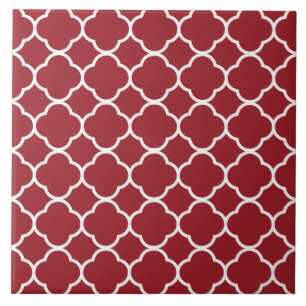 Quatrefoil Pattern Red Tile
