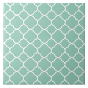 Quatrefoil Pattern Teal Tile