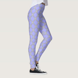 Quatrefoil periwinkle and grey leggings