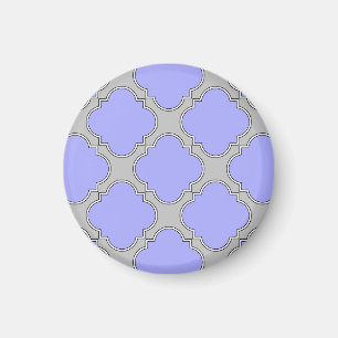 Quatrefoil periwinkle and grey magnet