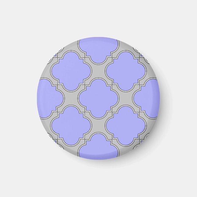 Quatrefoil periwinkle and grey magnet (Front)