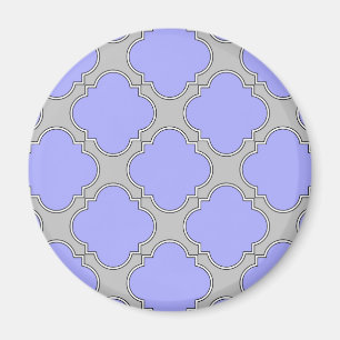 Quatrefoil periwinkle and grey magnet