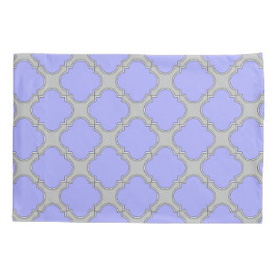Quatrefoil periwinkle and grey pillowcase
