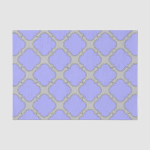Quatrefoil periwinkle and grey tissue paper