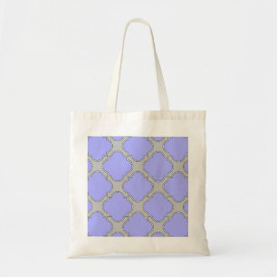 Quatrefoil periwinkle and grey tote bag