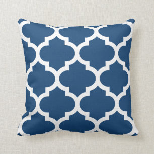 Quatrefoil Pillow in Monaco Blue