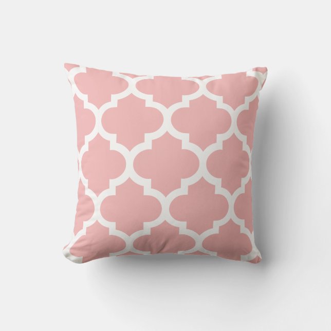 Quatrefoil Pillow in Pink Rose (Front)