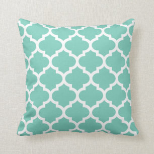 Quatrefoil Pillow - Turquoise Pattern