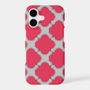 Quatrefoil red and grey