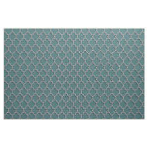 Quatrefoil Teal Green Fabric