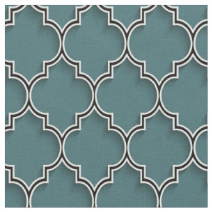 Quatrefoil Teal Green Fabric