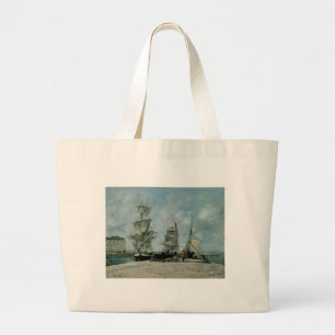 Quay at Honfleur Large Tote Bag