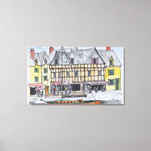 Quay Franklin, Saint-Goustan   Auray, Brittany Canvas Print