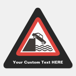 Quayside Warning Sign Triangle Sticker