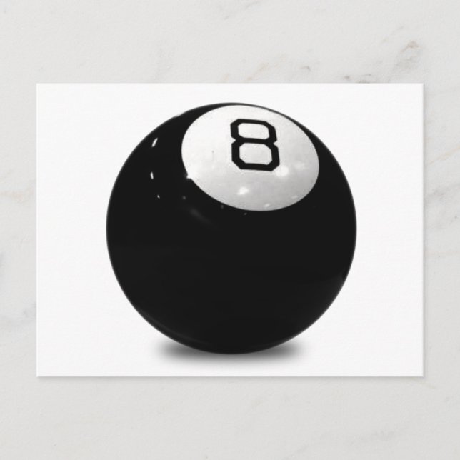 QUEBALL POOL GAME SPORTS FUN ICON LOGO BLACK WHIT POSTCARD (Front)