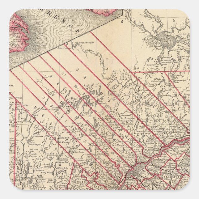 Quebec 3 square sticker (Front)