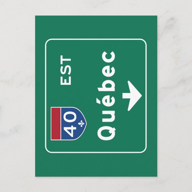 Quebec, Canada Road Sign Postcard (Front)
