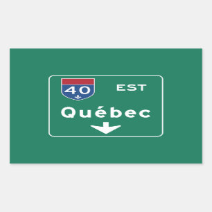 Quebec, Canada Road Sign Rectangular Sticker