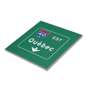 Quebec, Canada Road Sign Tile