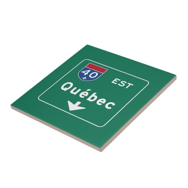 Quebec, Canada Road Sign Tile (Side)
