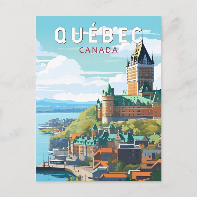 Quebec Canada Travel Art Vintage Postcard (Front)