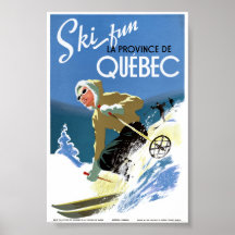 Quebec Canada Vintage Travel Poster Restored