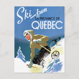 Quebec Canada Vintage Travel Poster Restored Postcard