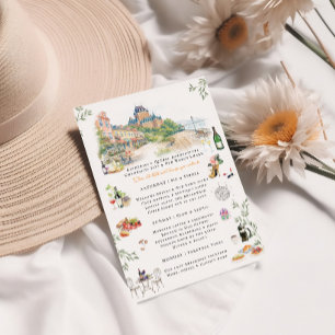 Quebec City Canada Bachelorette Itinerary Invitation