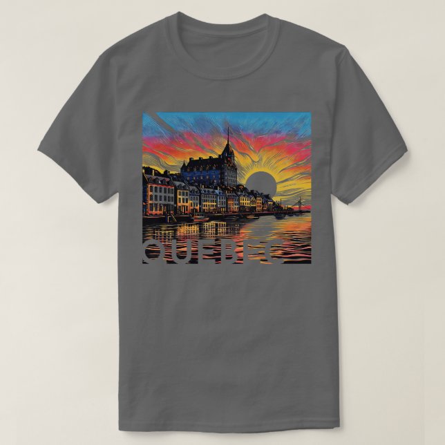 Quebec city Canada sunset scene TShirt (Design Front)