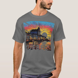 Quebec city Canada sunset scene TShirt
