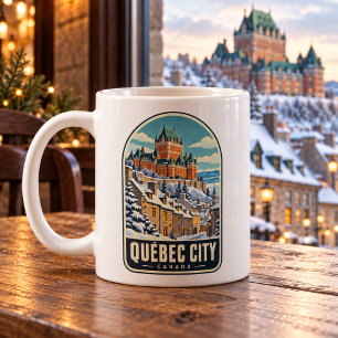 Quebec City Canada Vintage Winter Coffee Mug