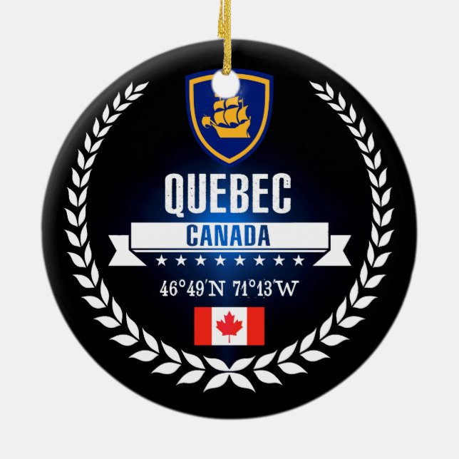Quebec City Ceramic Tree Decoration (Back)