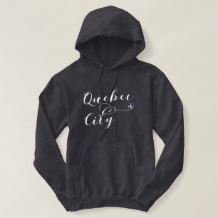 Quebec City Flag In Heart Hoodie