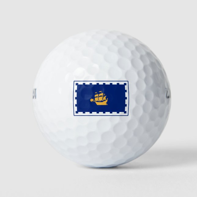 Quebec City Flag (Québec, Canada) Golf Balls (Front)