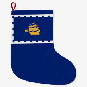 Quebec City Flag (Québec, Canada) Large Christmas Stocking