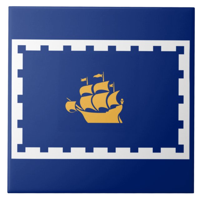 Quebec City Flag (Québec, Canada) Tile (Front)